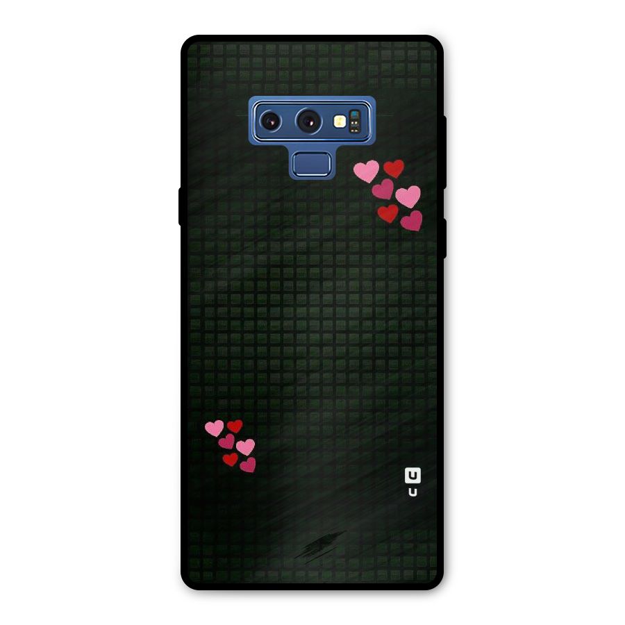 Square and Hearts Metal Back Case for Galaxy Note 9
