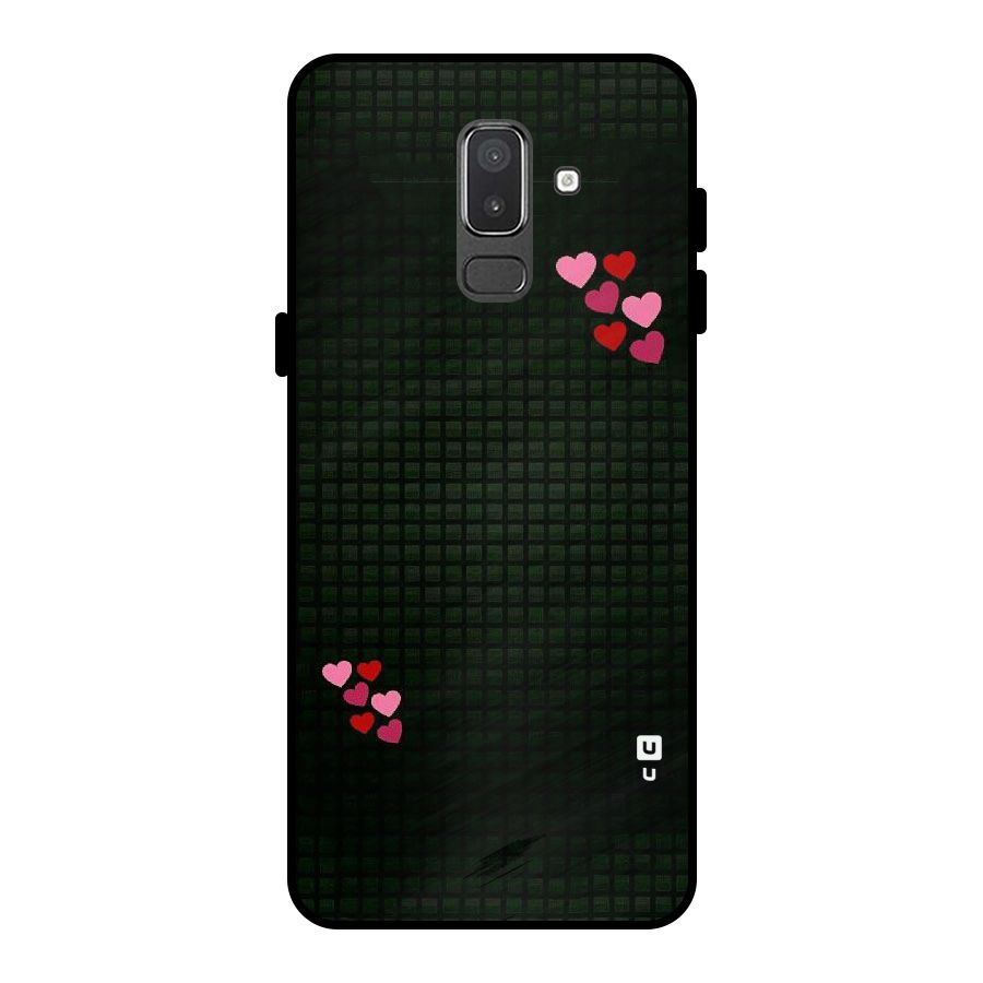 Square and Hearts Metal Back Case for Galaxy On8 (2018)