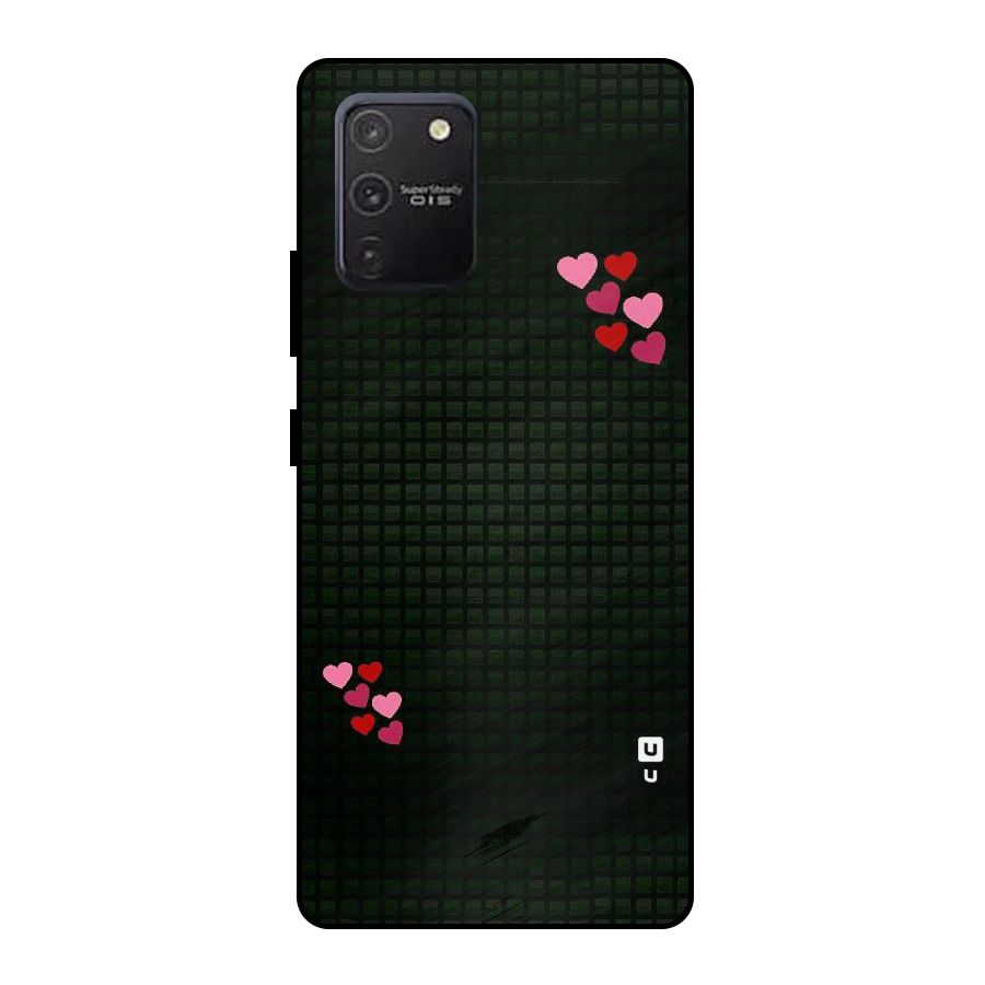 Square and Hearts Metal Back Case for Galaxy S10 Lite