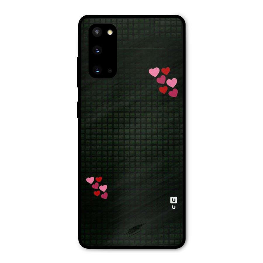 Square and Hearts Metal Back Case for Galaxy S20