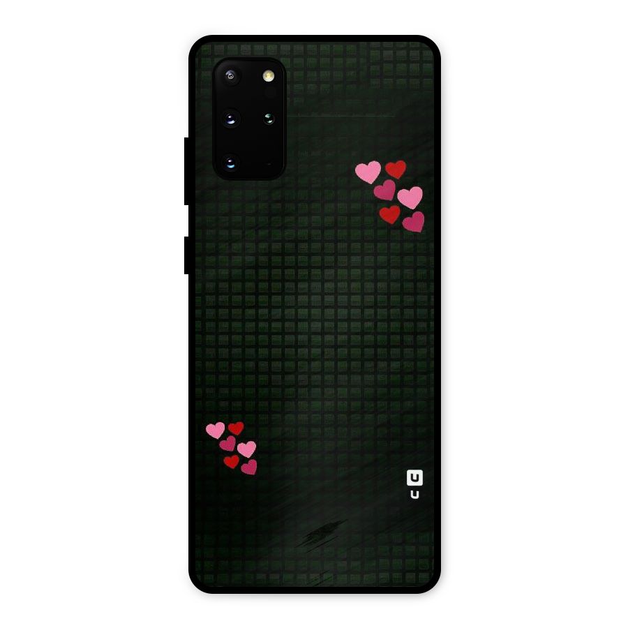 Square and Hearts Metal Back Case for Galaxy S20 Plus