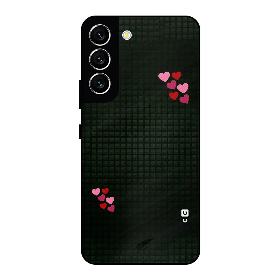 Square and Hearts Metal Back Case for Galaxy S22 5G
