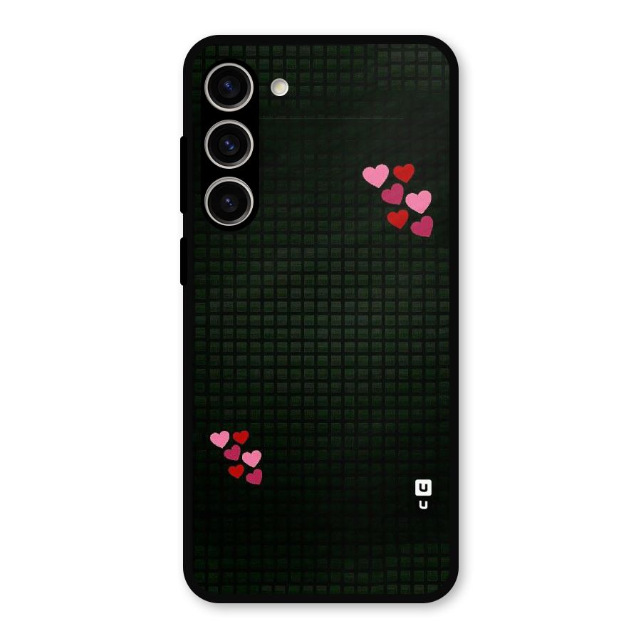Square and Hearts Metal Back Case for Galaxy S23 Plus