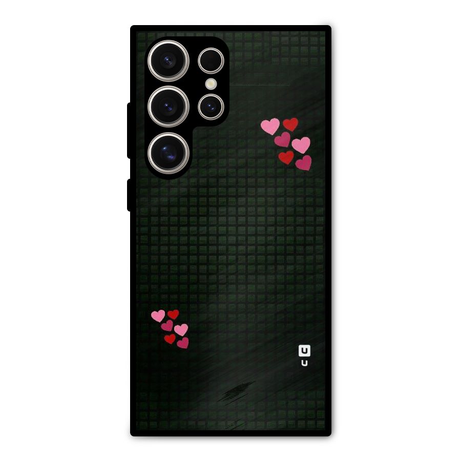 Square and Hearts Metal Back Case for Galaxy S24 Ultra