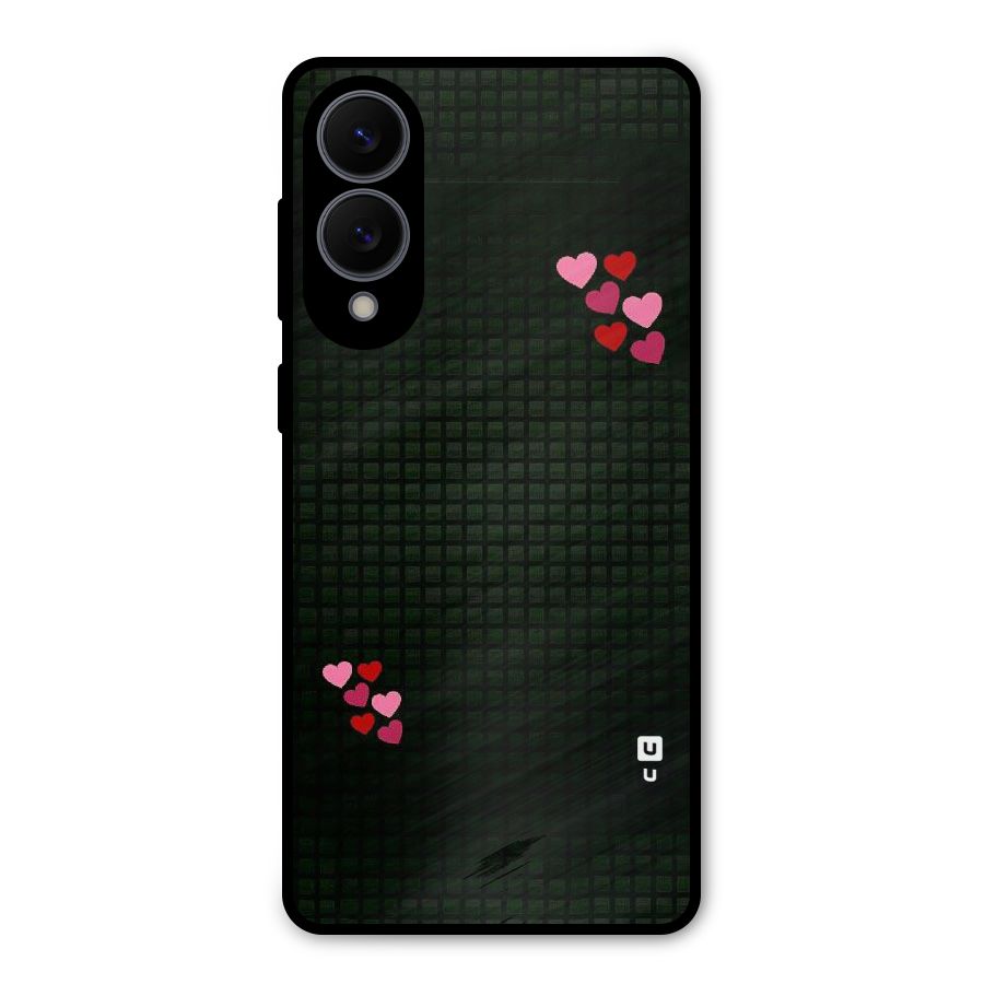 Square and Hearts Metal Back Case for Galaxy S25 Edge