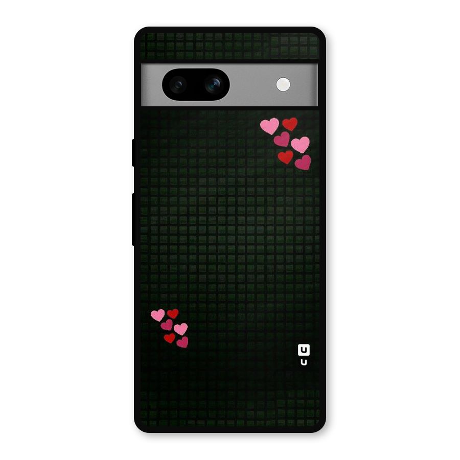 Square and Hearts Metal Back Case for Google Pixel 7a
