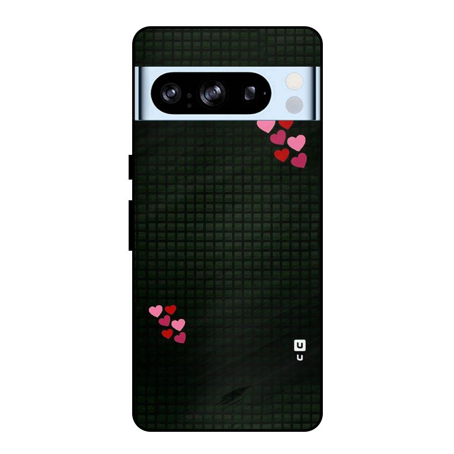 Square and Hearts Metal Back Case for Google Pixel 8 Pro