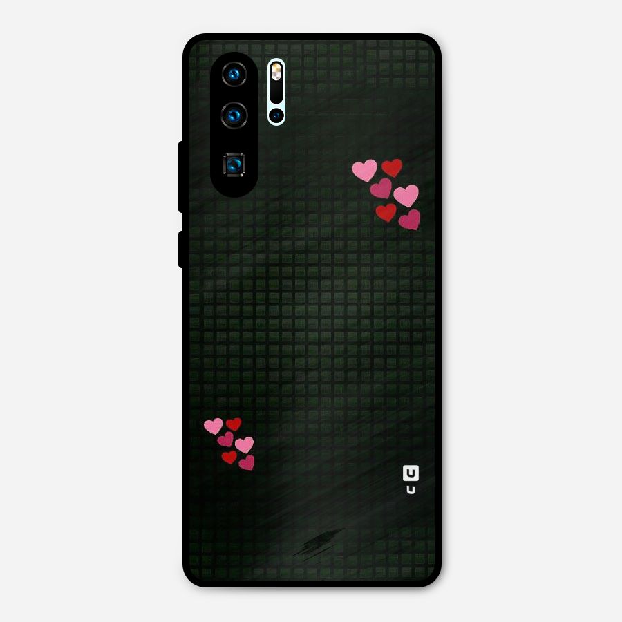 Square and Hearts Metal Back Case for Huawei P30 Pro