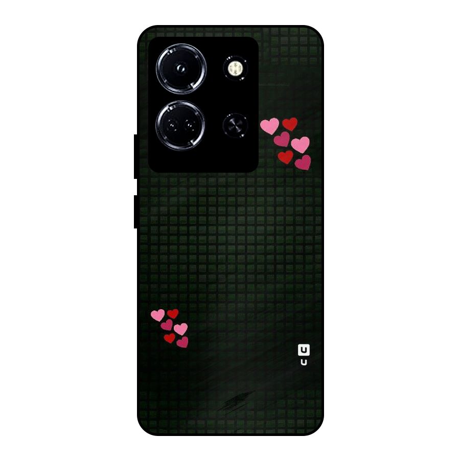 Square and Hearts Metal Back Case for Infinix Note 30 5G