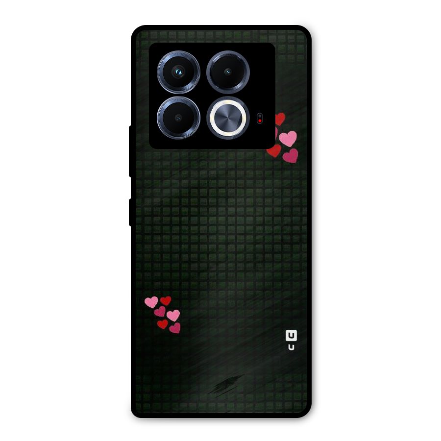 Square and Hearts Metal Back Case for Infinix Note 40 5G