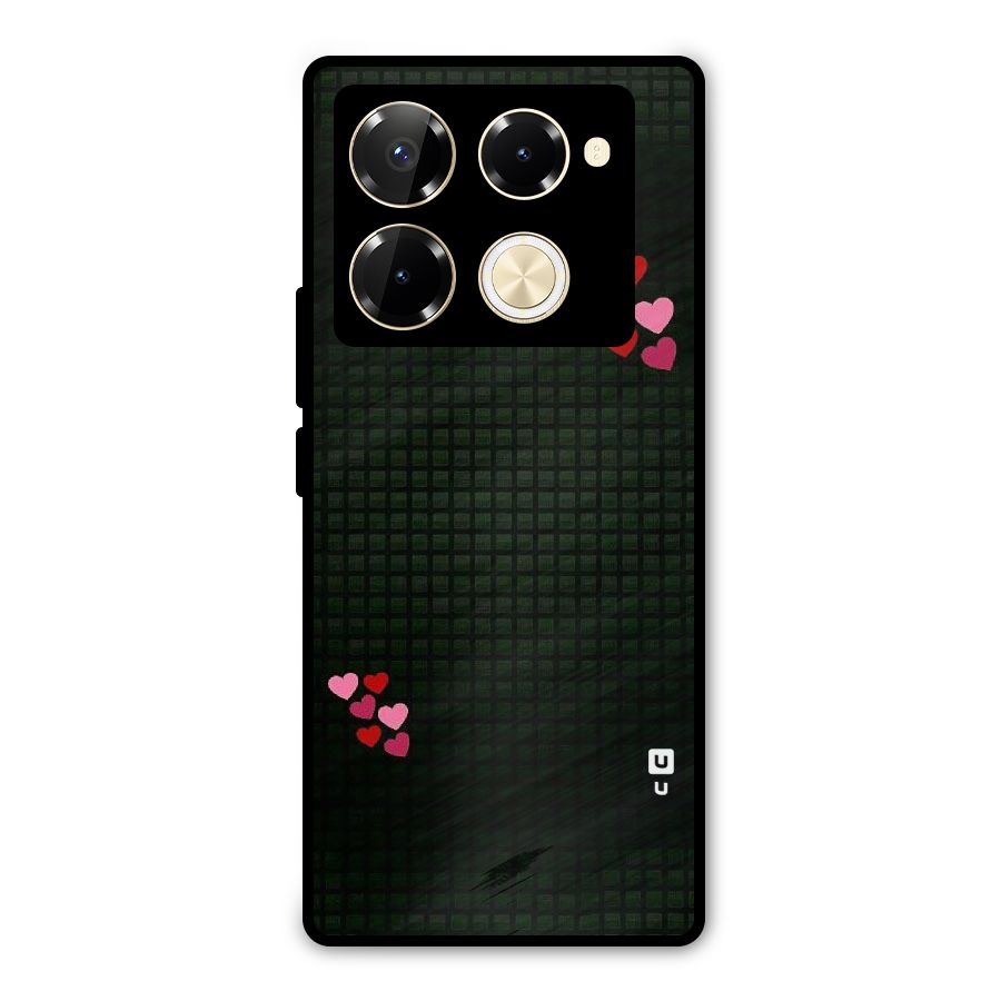 Square and Hearts Metal Back Case for Infinix Note 40 Pro Plus