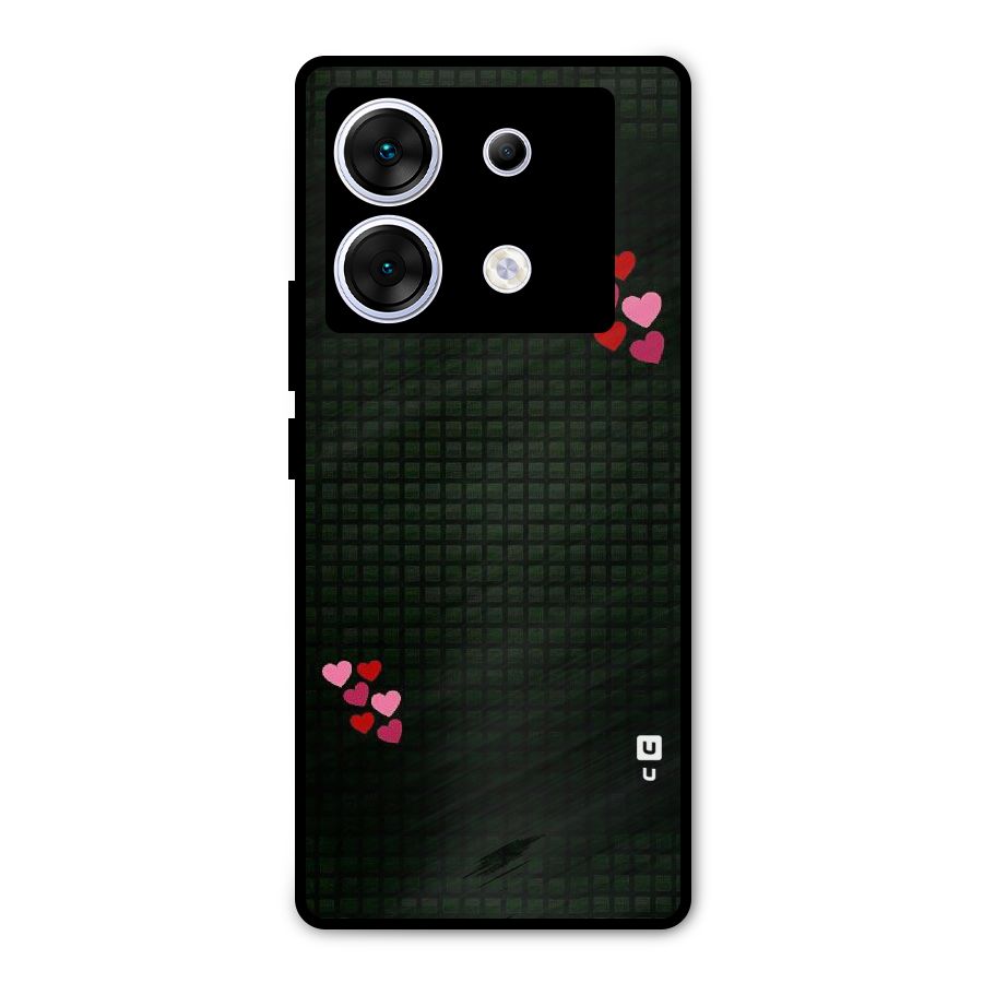 Square and Hearts Metal Back Case for Infinix Zero 30 5G