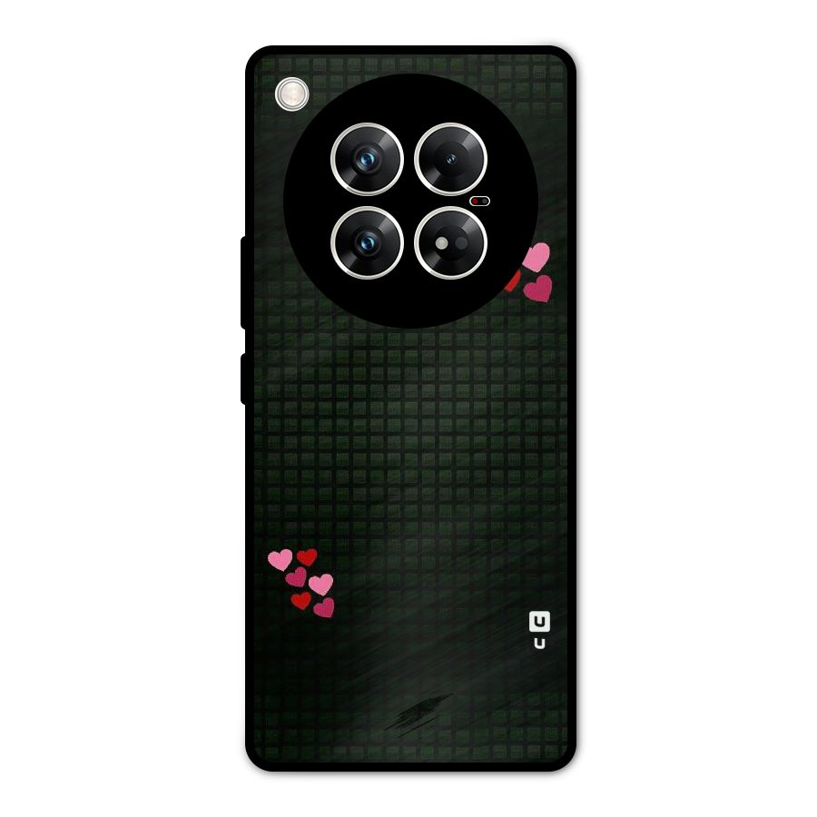 Square and Hearts Metal Back Case for Infinix Zero 40 5G