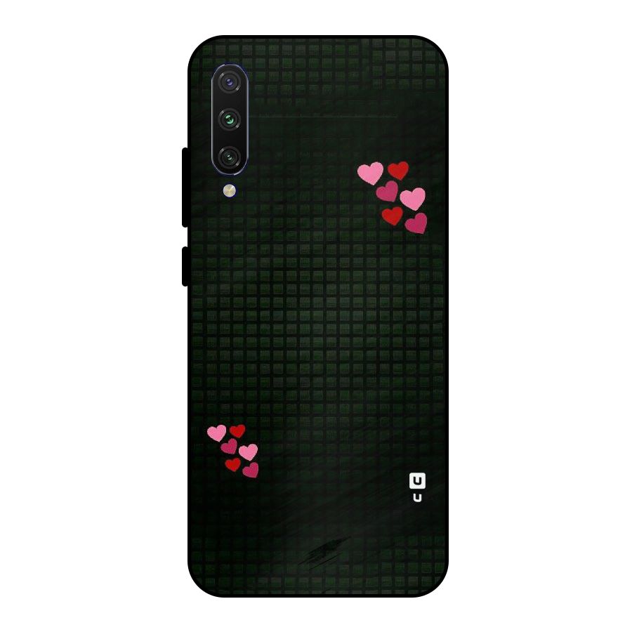 Square and Hearts Metal Back Case for Mi A3