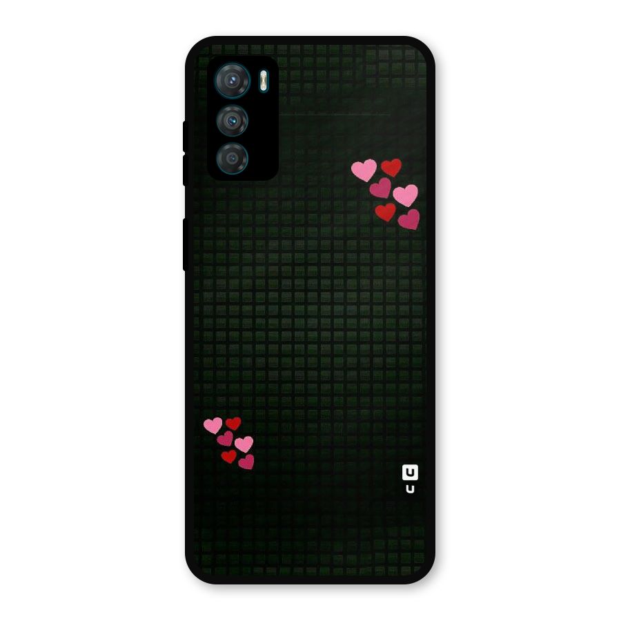 Square and Hearts Metal Back Case for Moto G42