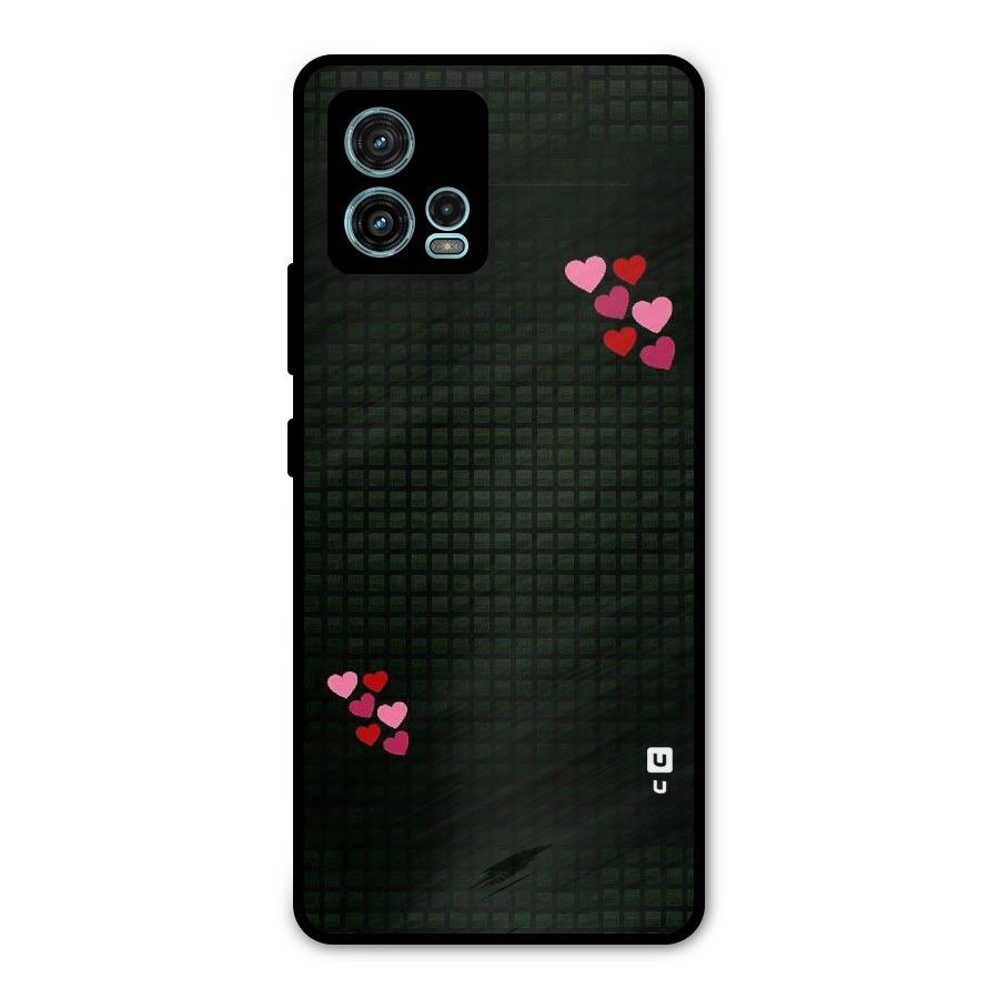 Square and Hearts Metal Back Case for Moto G72