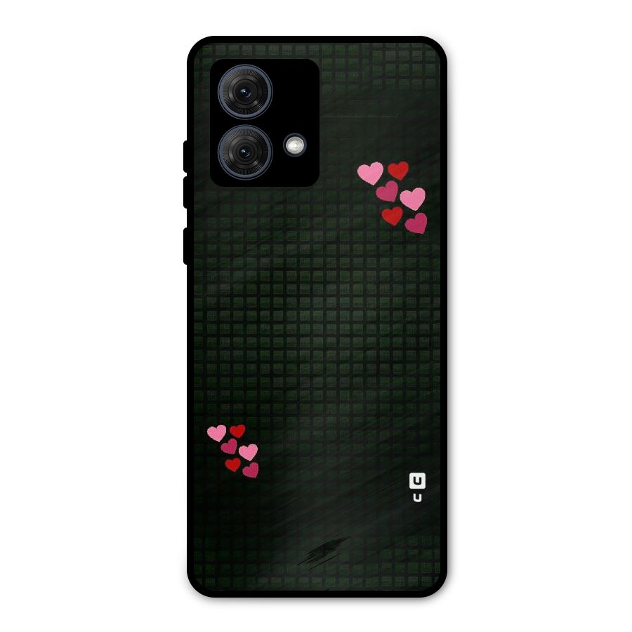 Square and Hearts Metal Back Case for Moto G84