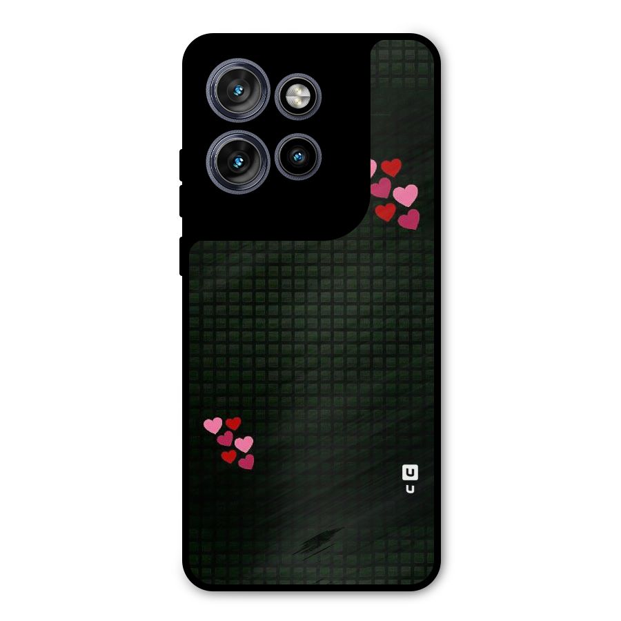 Square and Hearts Metal Back Case for Motorola Edge 50 Neo