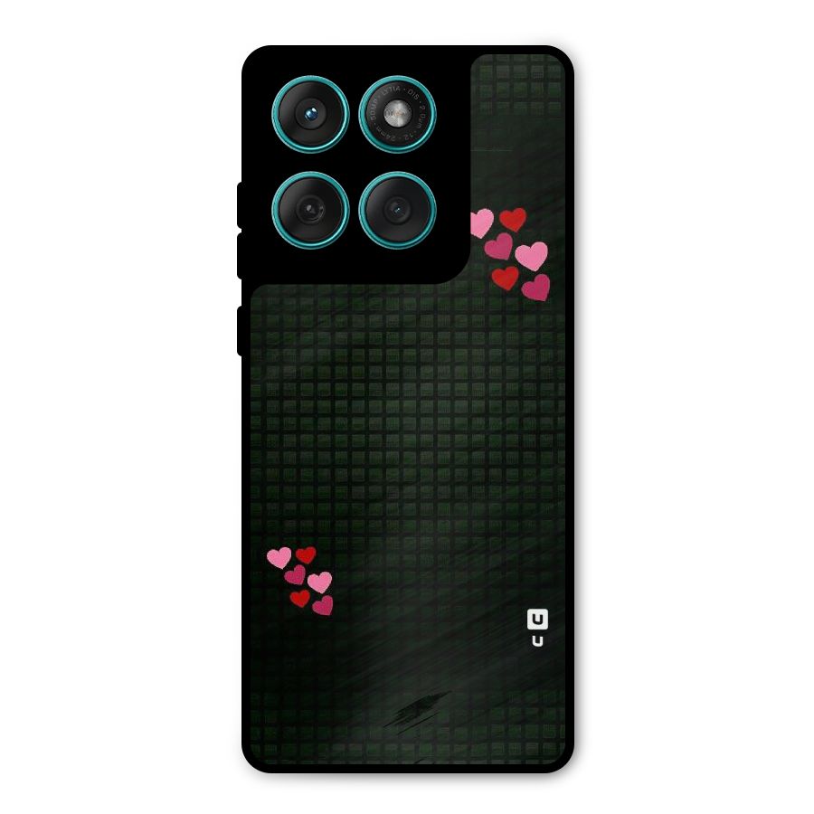 Square and Hearts Metal Back Case for Motorola Edge 60 Fusion