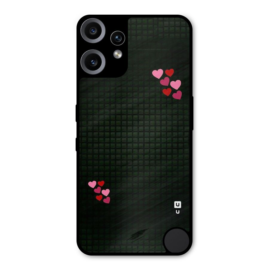 Square and Hearts Metal Back Case for Nothing CMF Phone 2 Pro