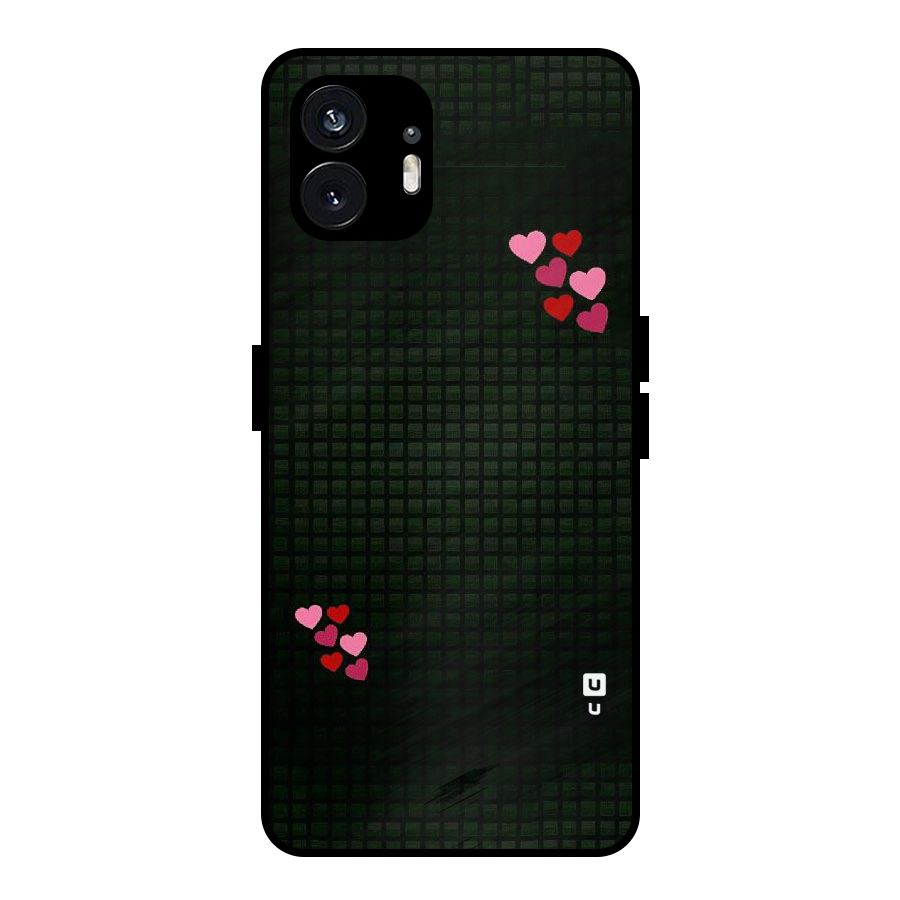 Square and Hearts Metal Back Case for Nothing Phone 2
