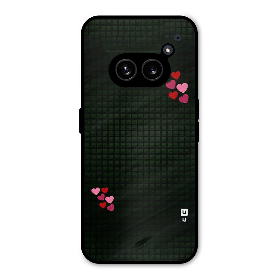 Square and Hearts Metal Back Case for Nothing Phone 2a Plus