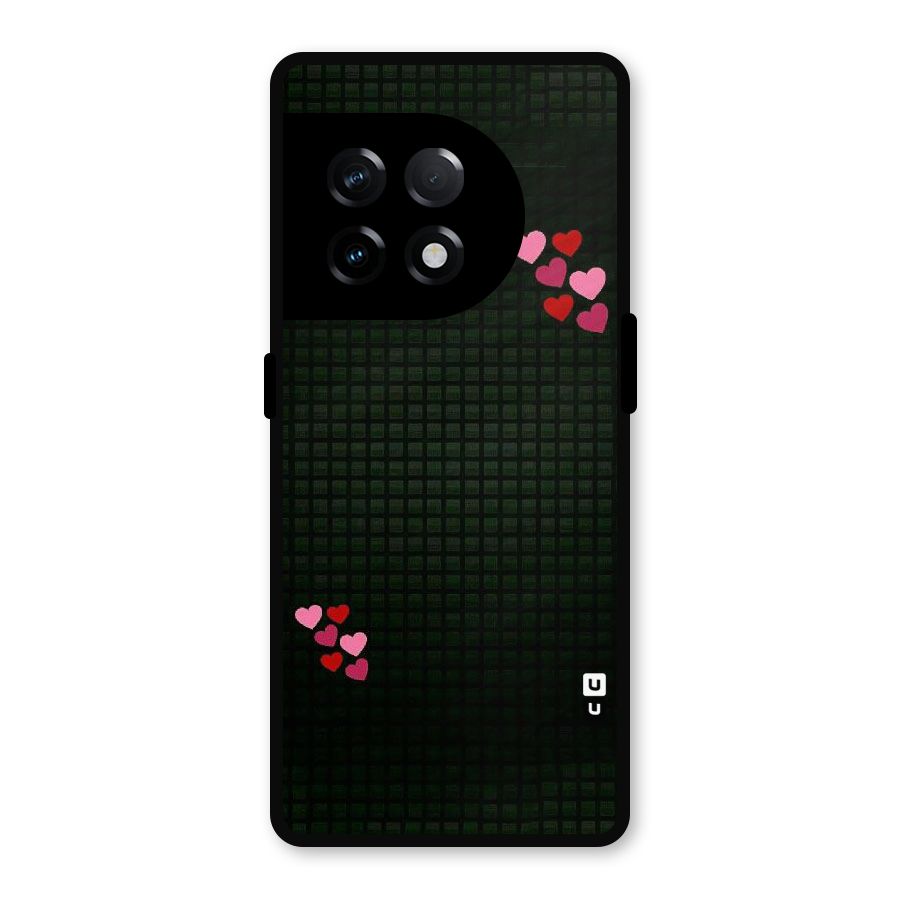 Square and Hearts Metal Back Case for OnePlus 11R