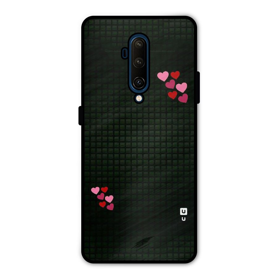 Square and Hearts Metal Back Case for OnePlus 7T Pro