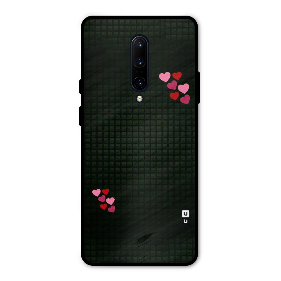 Square and Hearts Metal Back Case for OnePlus 7 Pro