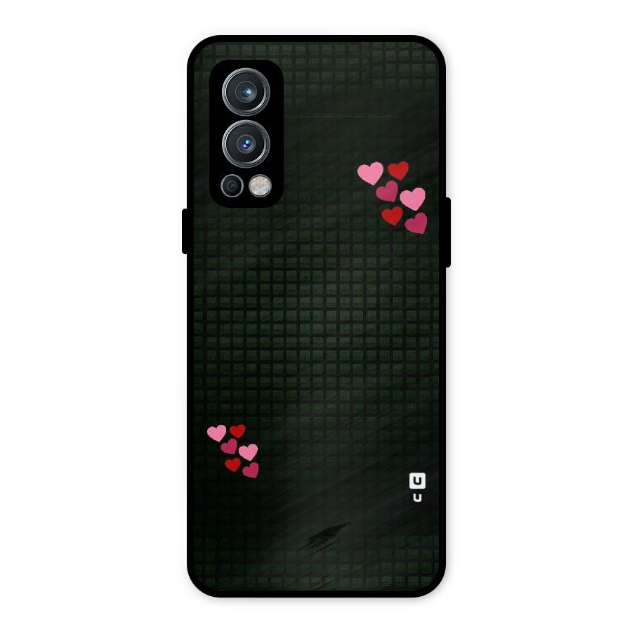 Square and Hearts Metal Back Case for OnePlus Nord 2 5G