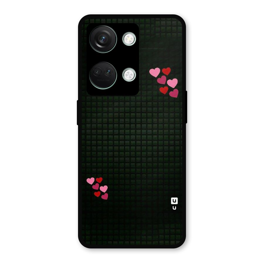 Square and Hearts Metal Back Case for OnePlus Nord 3