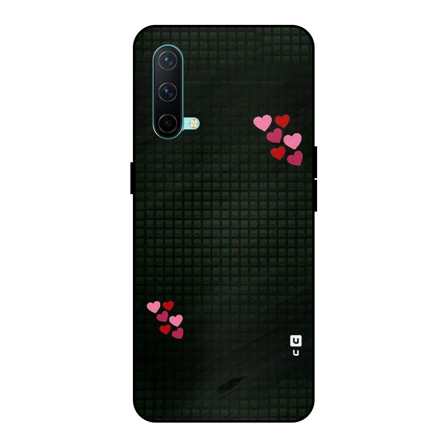 Square and Hearts Metal Back Case for OnePlus Nord CE 5G