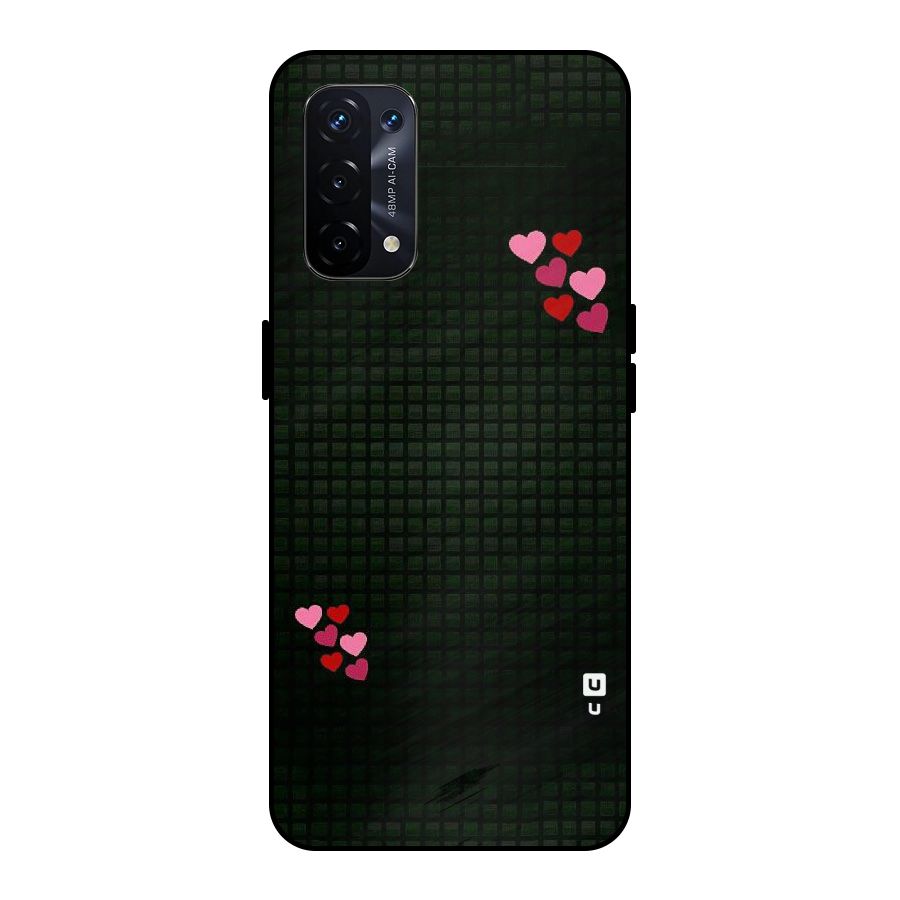 Square and Hearts Metal Back Case for Oppo A74 5G