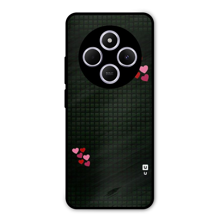 Square and Hearts Metal Back Case for Poco C75 5G