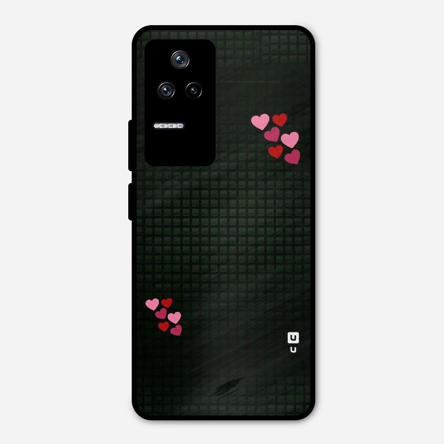 Square and Hearts Metal Back Case for Poco F4 5G