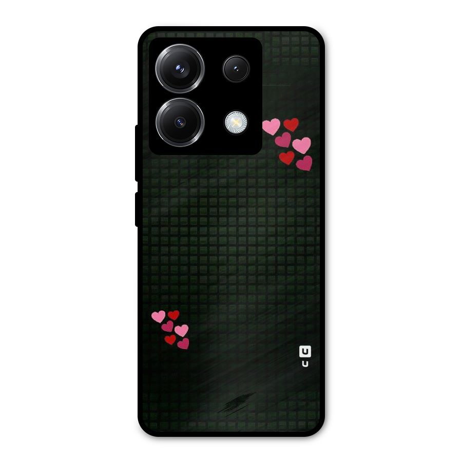 Square and Hearts Metal Back Case for Poco X6
