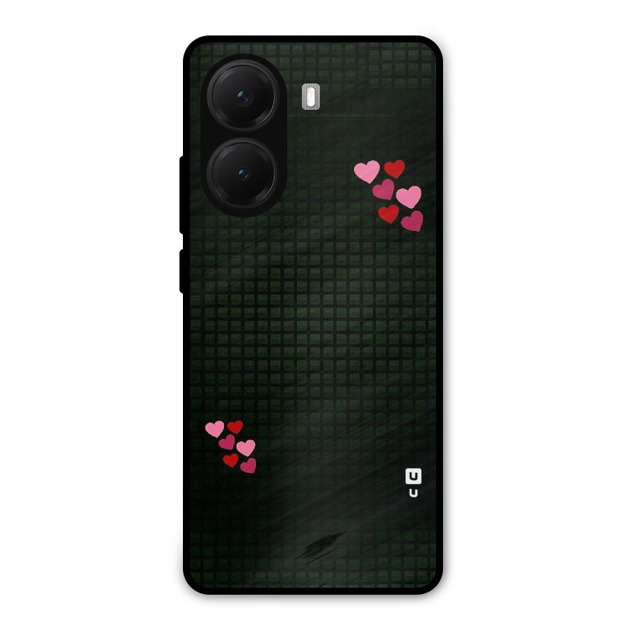 Square and Hearts Metal Back Case for Poco X7 Pro