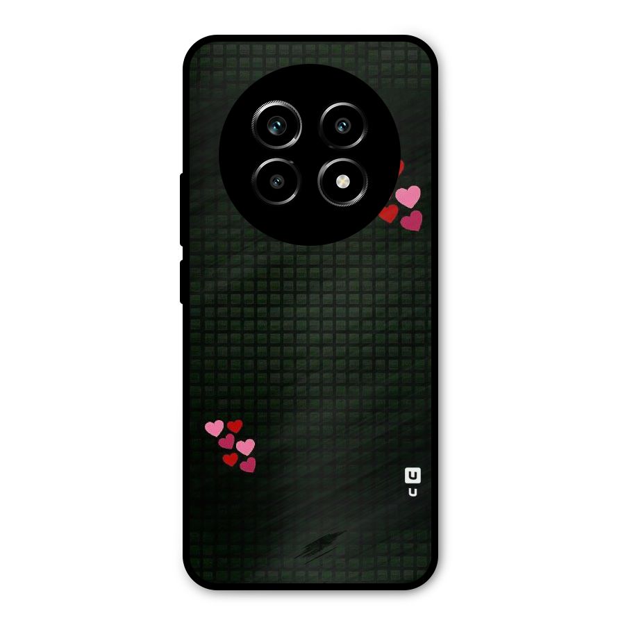 Square and Hearts Metal Back Case for Realme 13 Pro
