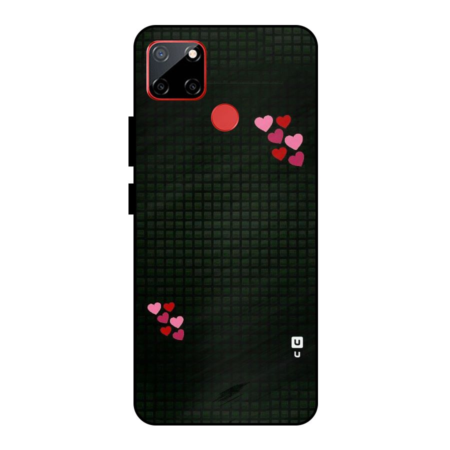 Square and Hearts Metal Back Case for Realme C12