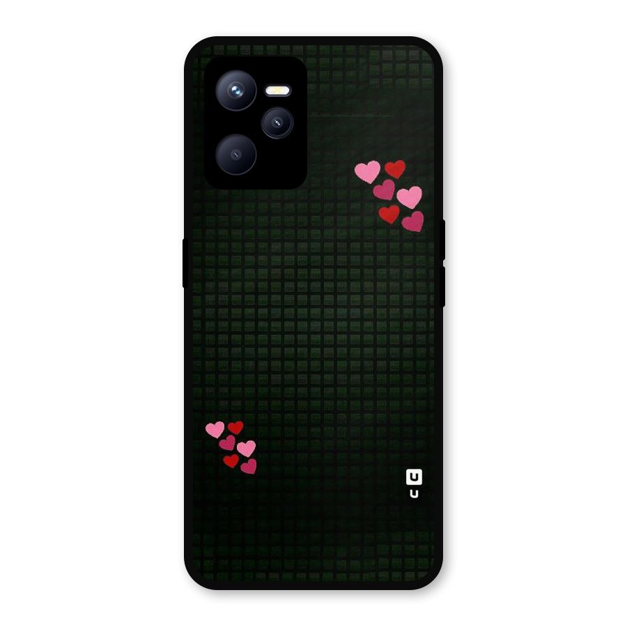 Square and Hearts Metal Back Case for Realme C35