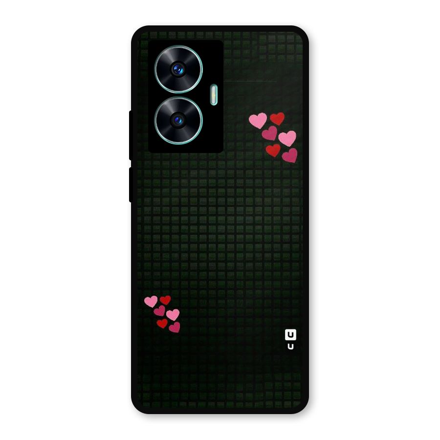 Square and Hearts Metal Back Case for Realme C55