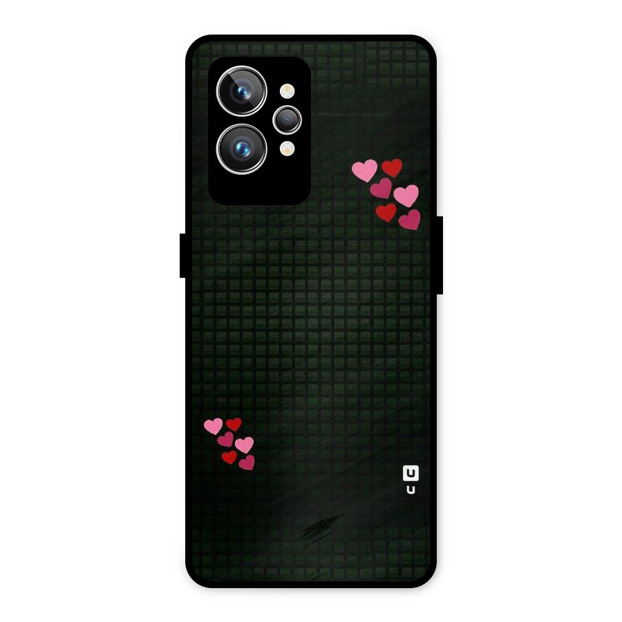 Square and Hearts Metal Back Case for Realme GT2 Pro