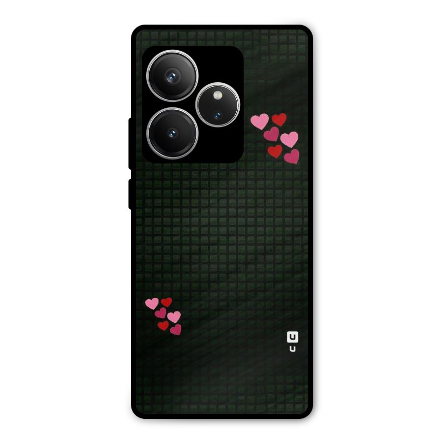 Square and Hearts Metal Back Case for Realme GT 6