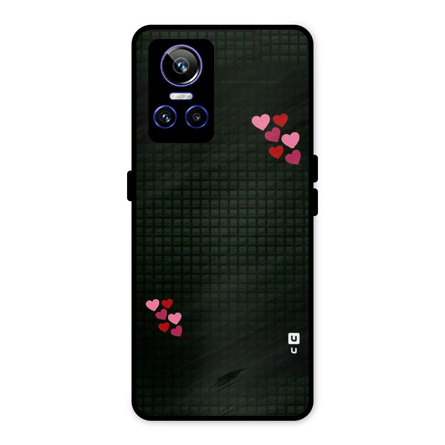 Square and Hearts Metal Back Case for Realme GT Neo 3