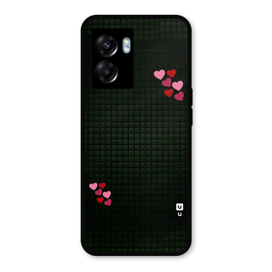 Square and Hearts Metal Back Case for Realme Narzo 50 5G