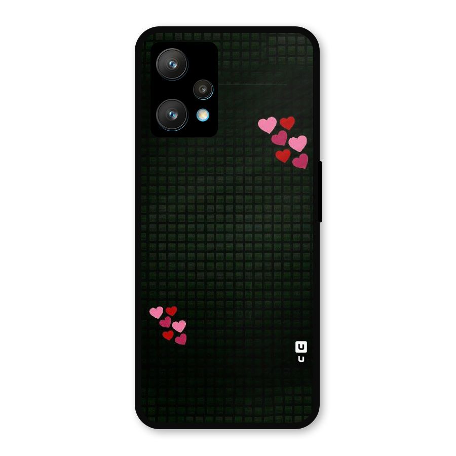 Square and Hearts Metal Back Case for Realme Narzo 50 Pro