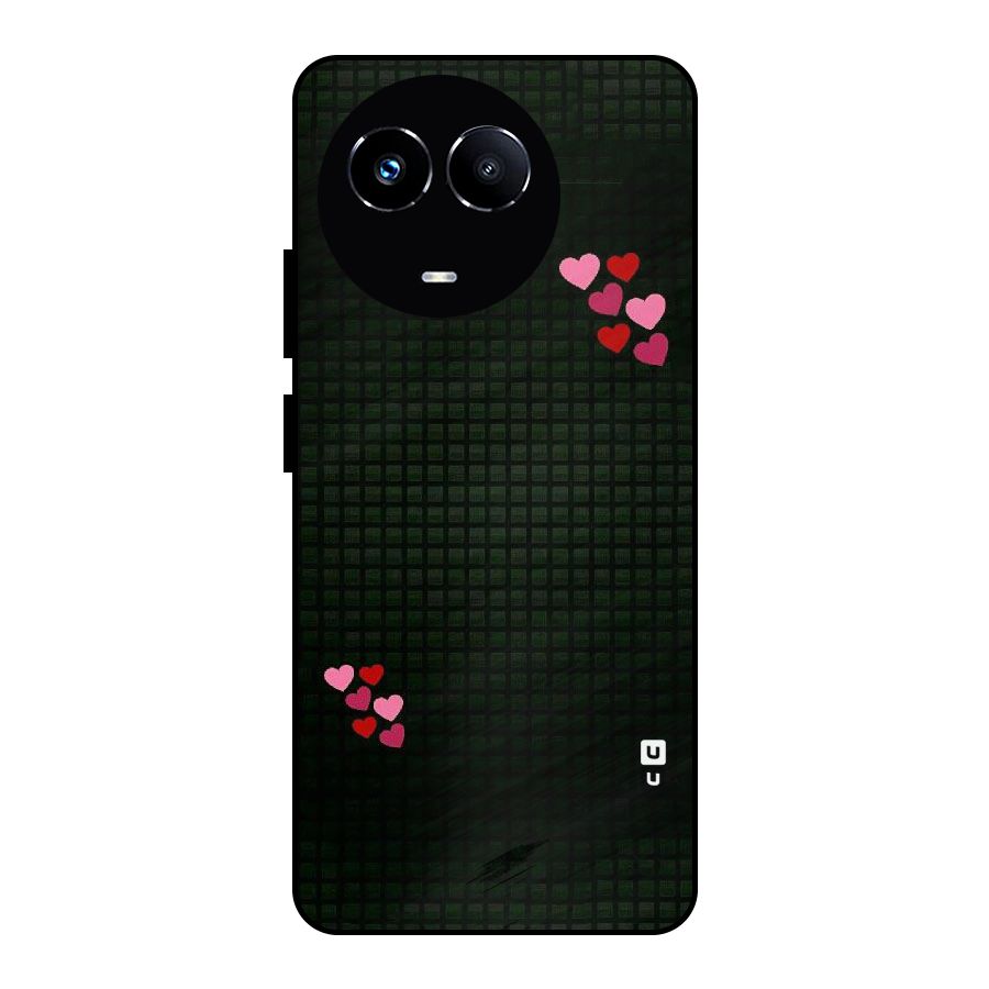 Square and Hearts Metal Back Case for Realme Narzo 60X