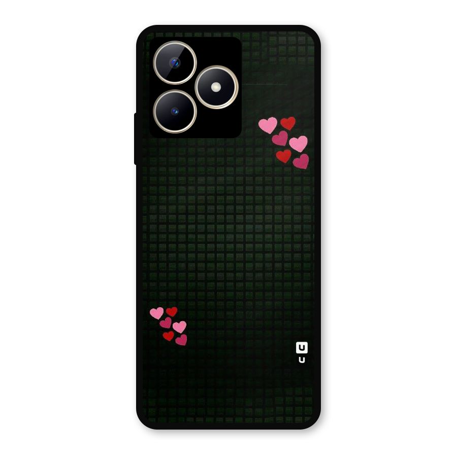 Square and Hearts Metal Back Case for Realme Narzo N53