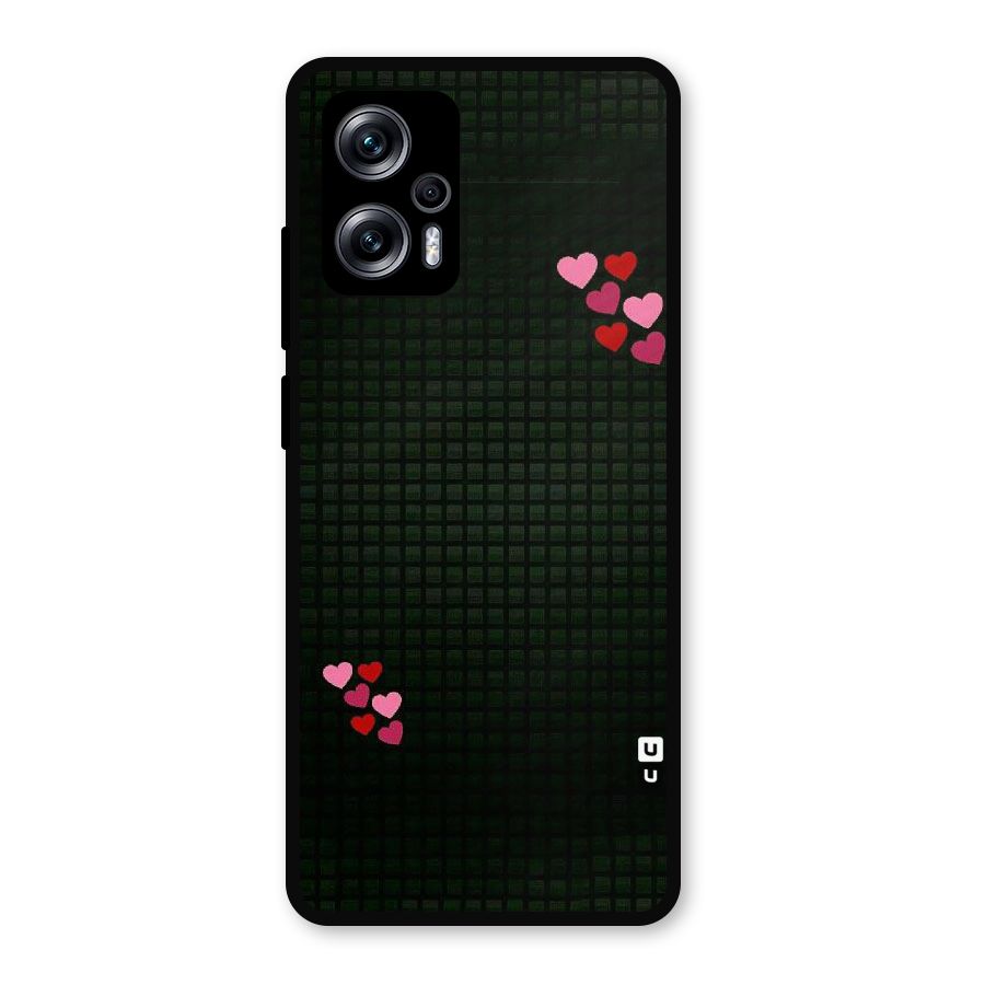 Square and Hearts Metal Back Case for Redmi K50i