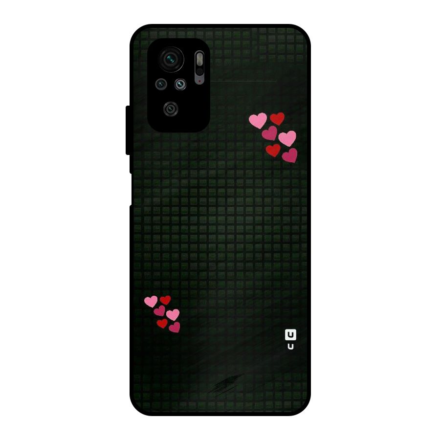 Square and Hearts Metal Back Case for Redmi Note 10S
